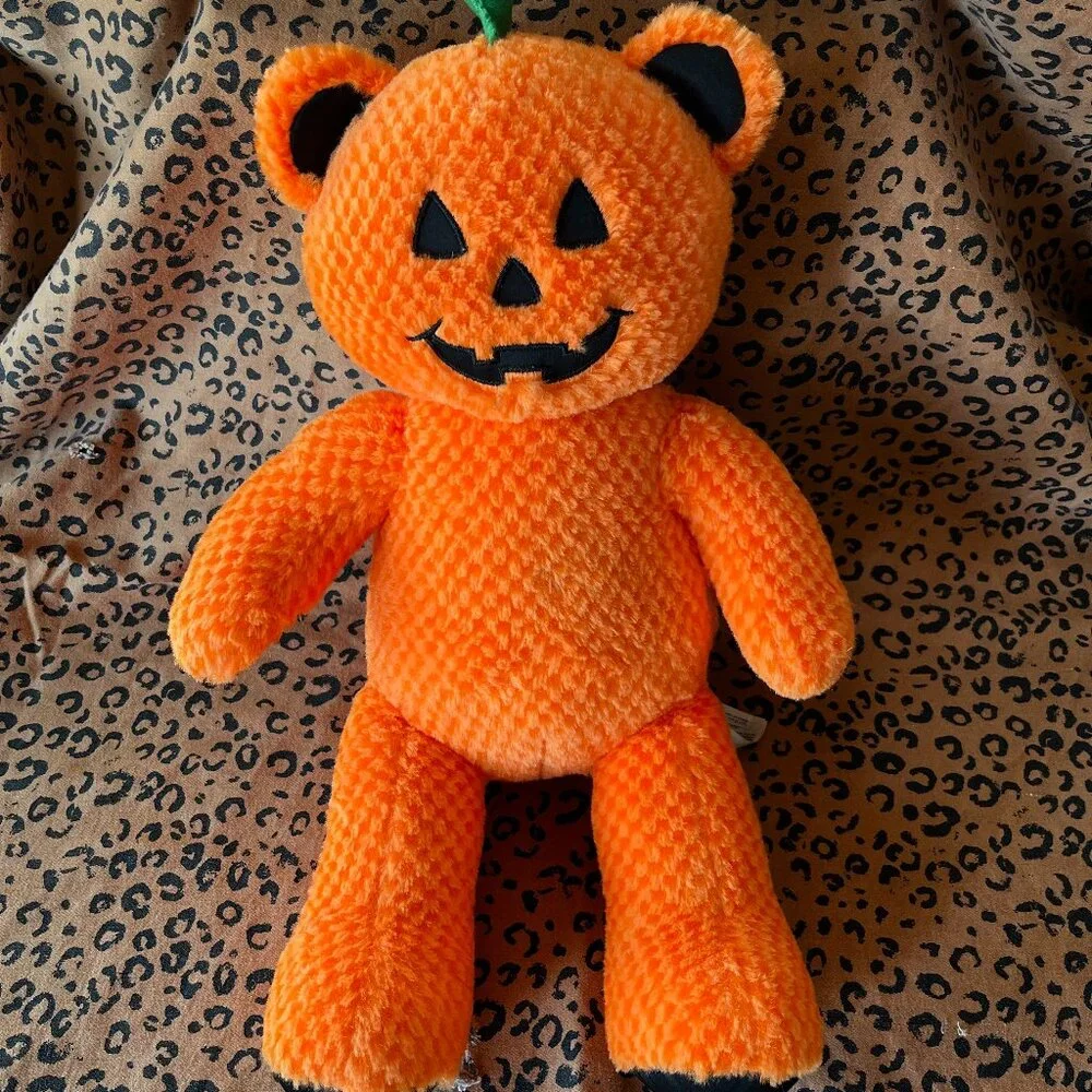 Build A Bear Pumpkin Jack O Lantern Halloween Bear Light Up Head 2018 - Picture 1 of 11